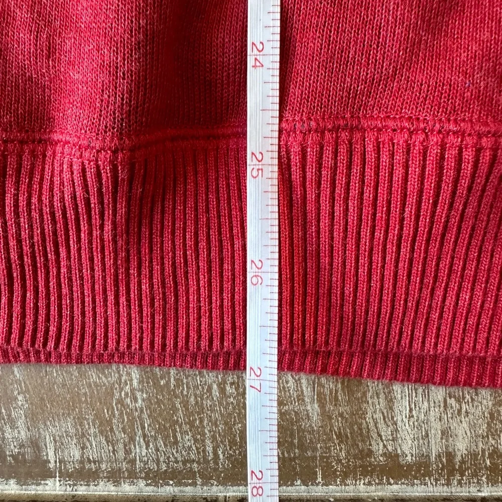 Cremieux 1/4 zip long sleeve suede patch detail sweater size Medium